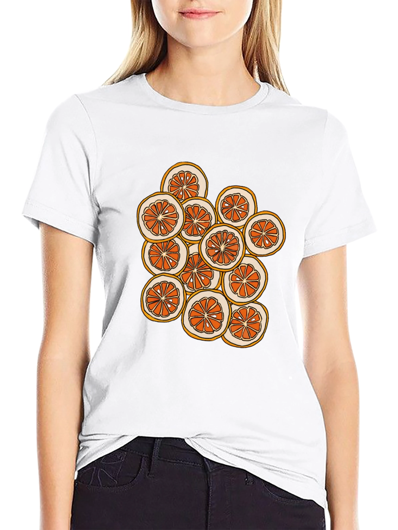 Citrus Slice Graphic Tee - Stylish Black T-Shirt