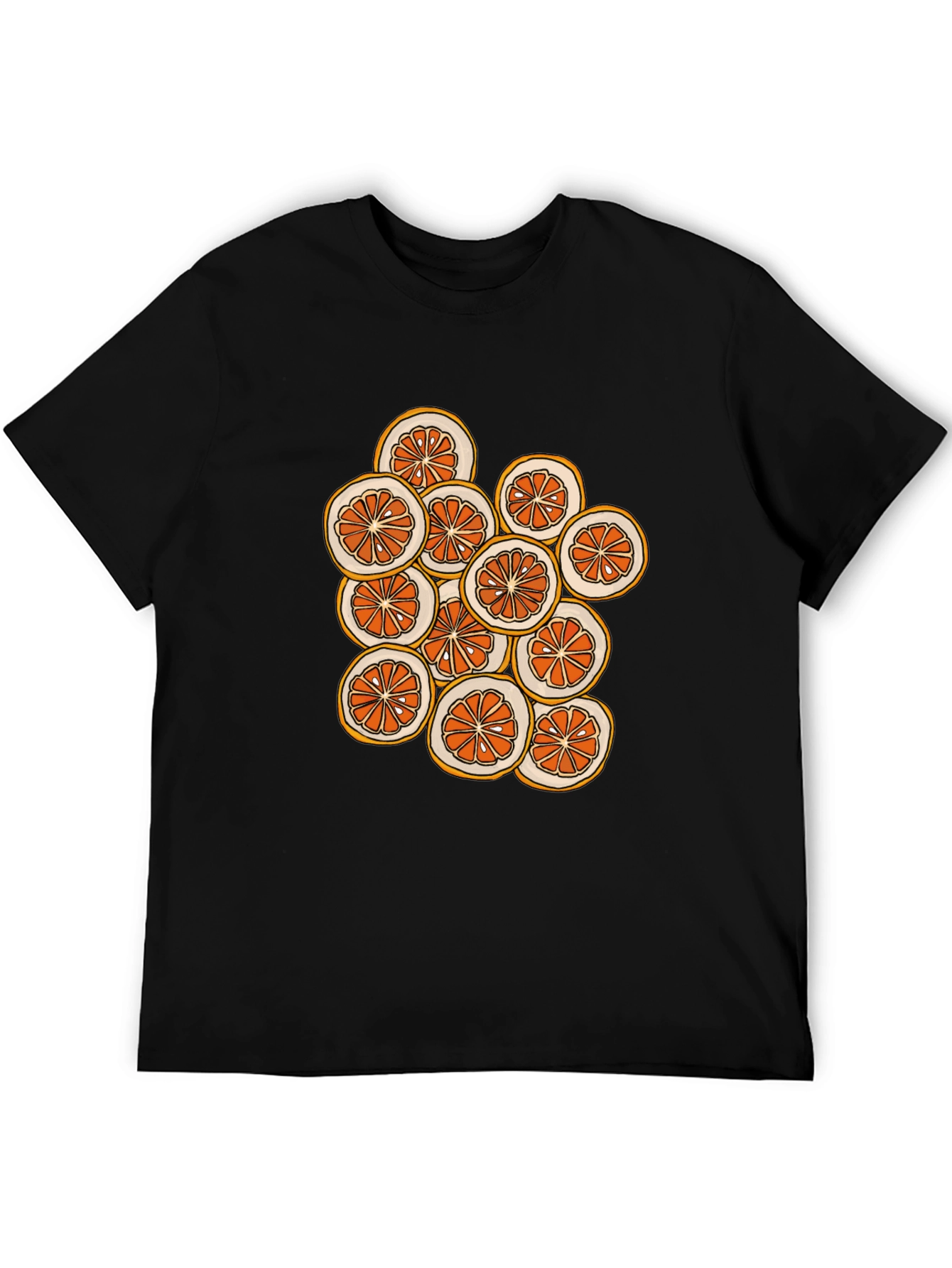 Citrus Slice Graphic Tee - Stylish Black T-Shirt