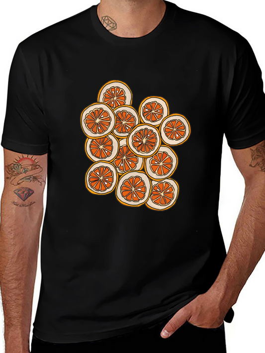 Citrus Slice Graphic Tee - Stylish Black T-Shirt