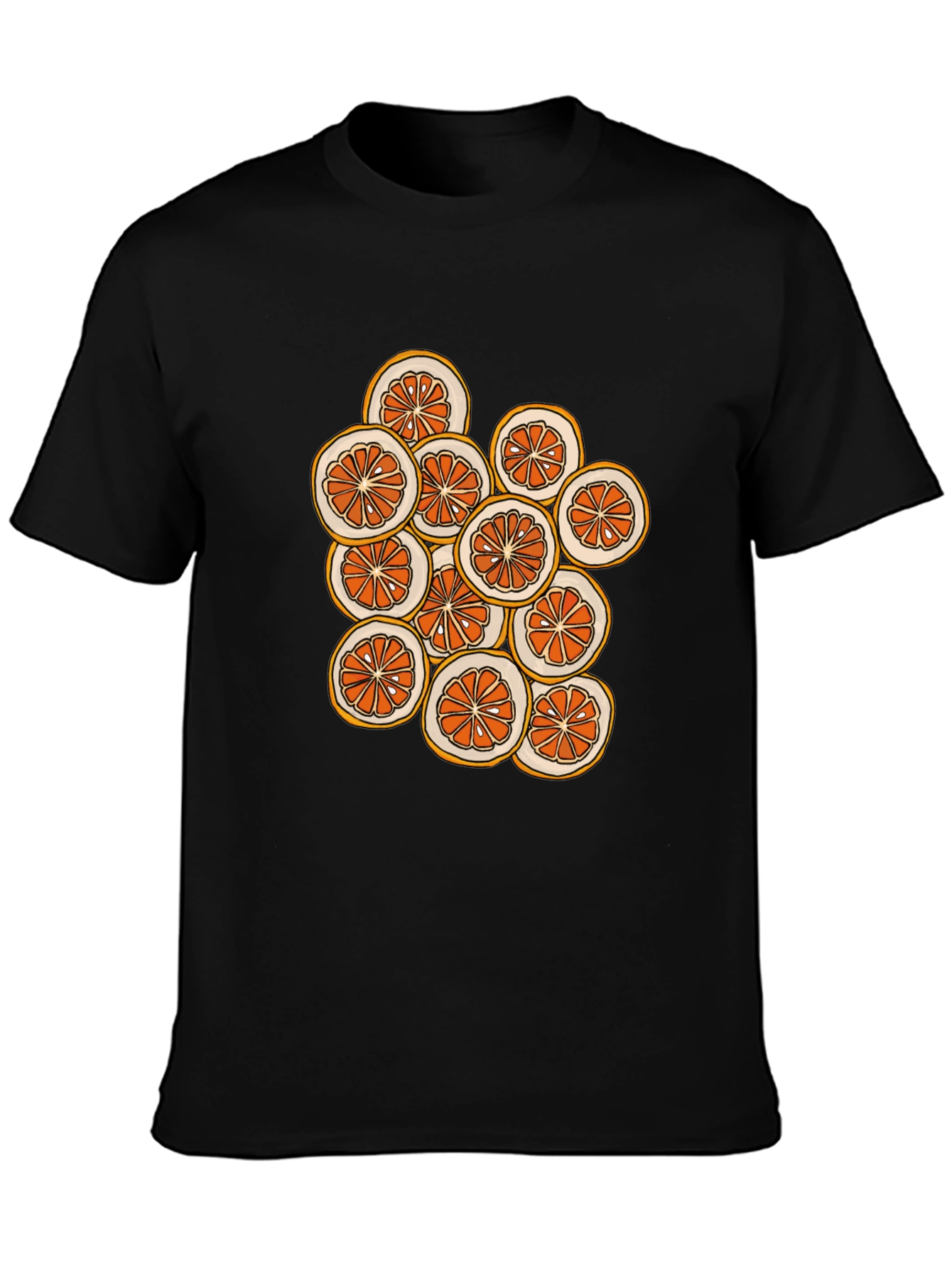 Citrus Slice Graphic Tee - Stylish Black T-Shirt