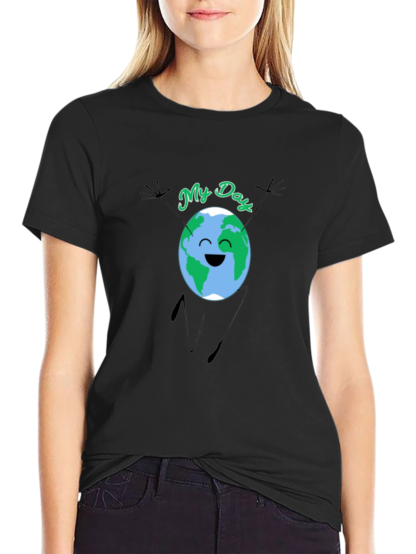 Earth Day Graphic T-Shirt - Black