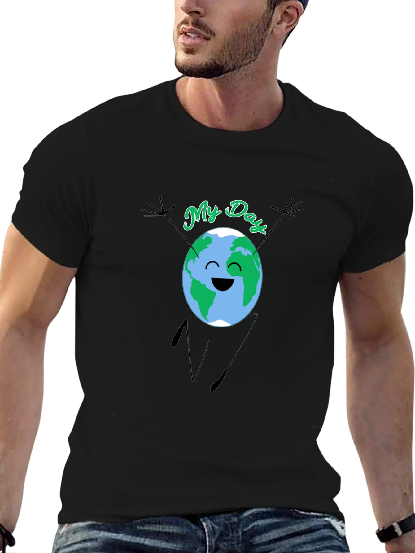 Earth Day Graphic T-Shirt - Black