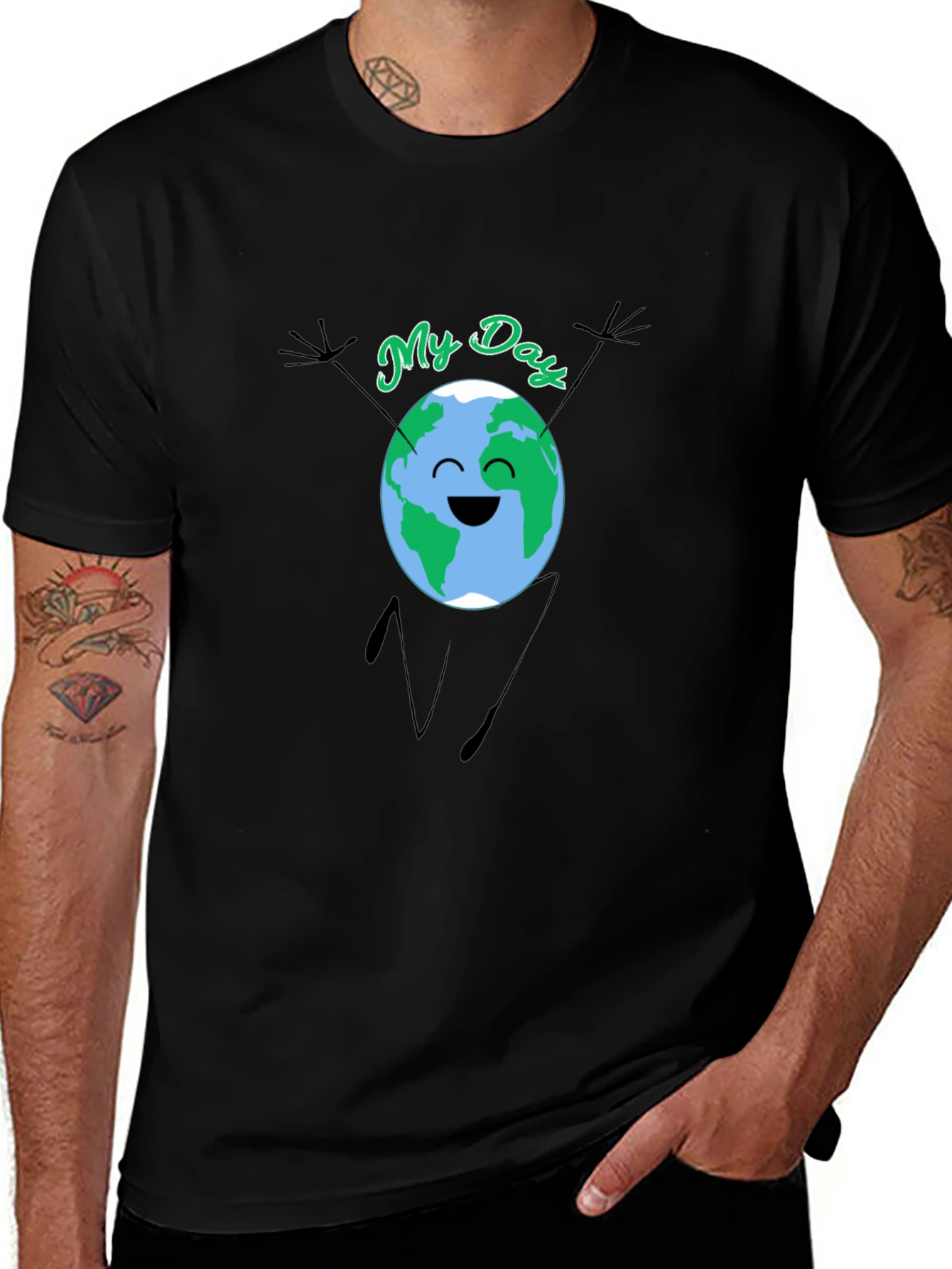 Earth Day Graphic T-Shirt - Black