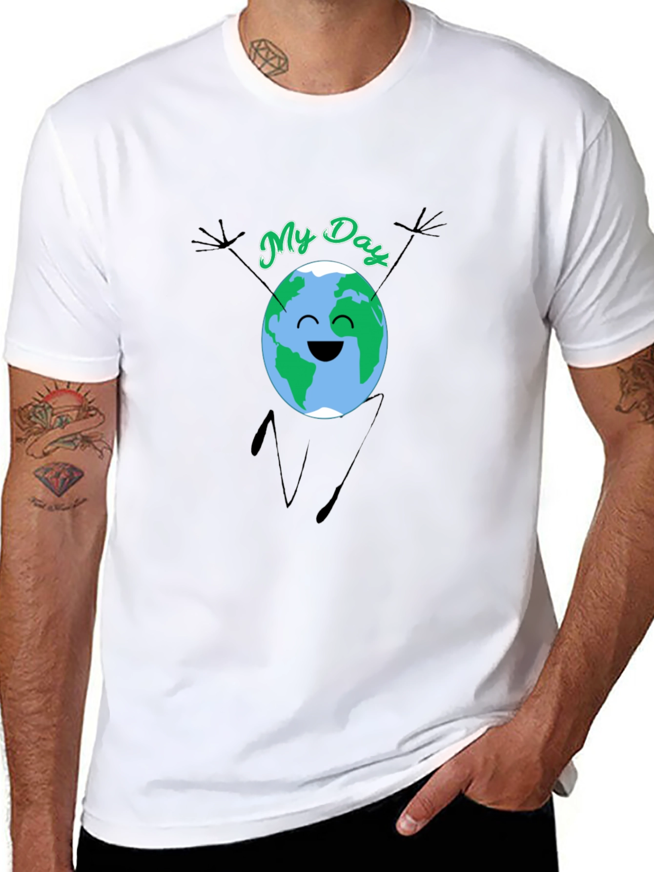 Earth Day Graphic T-Shirt - Black