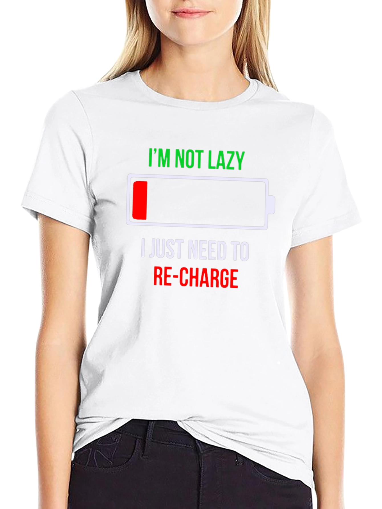 Recharge Low Battery Graphic Mens T-Shirt