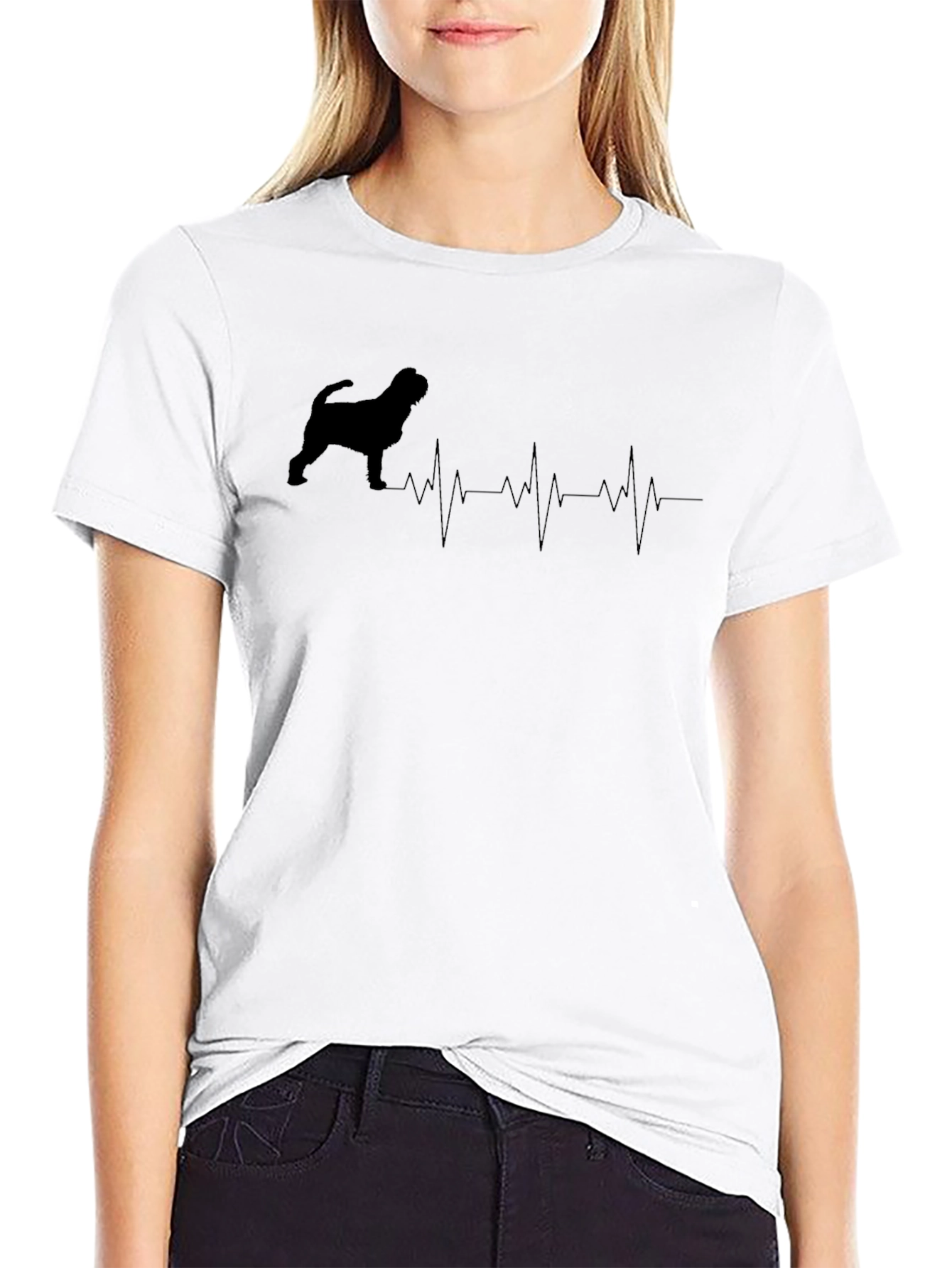 Dog Heartbeat Graphic Tee - Black