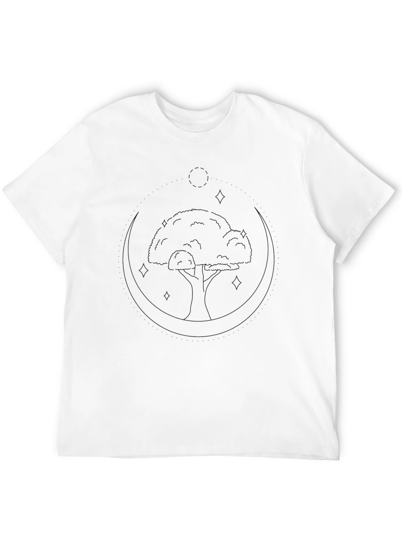 Mens Black Graphic Tee - Moonlit Mushroom