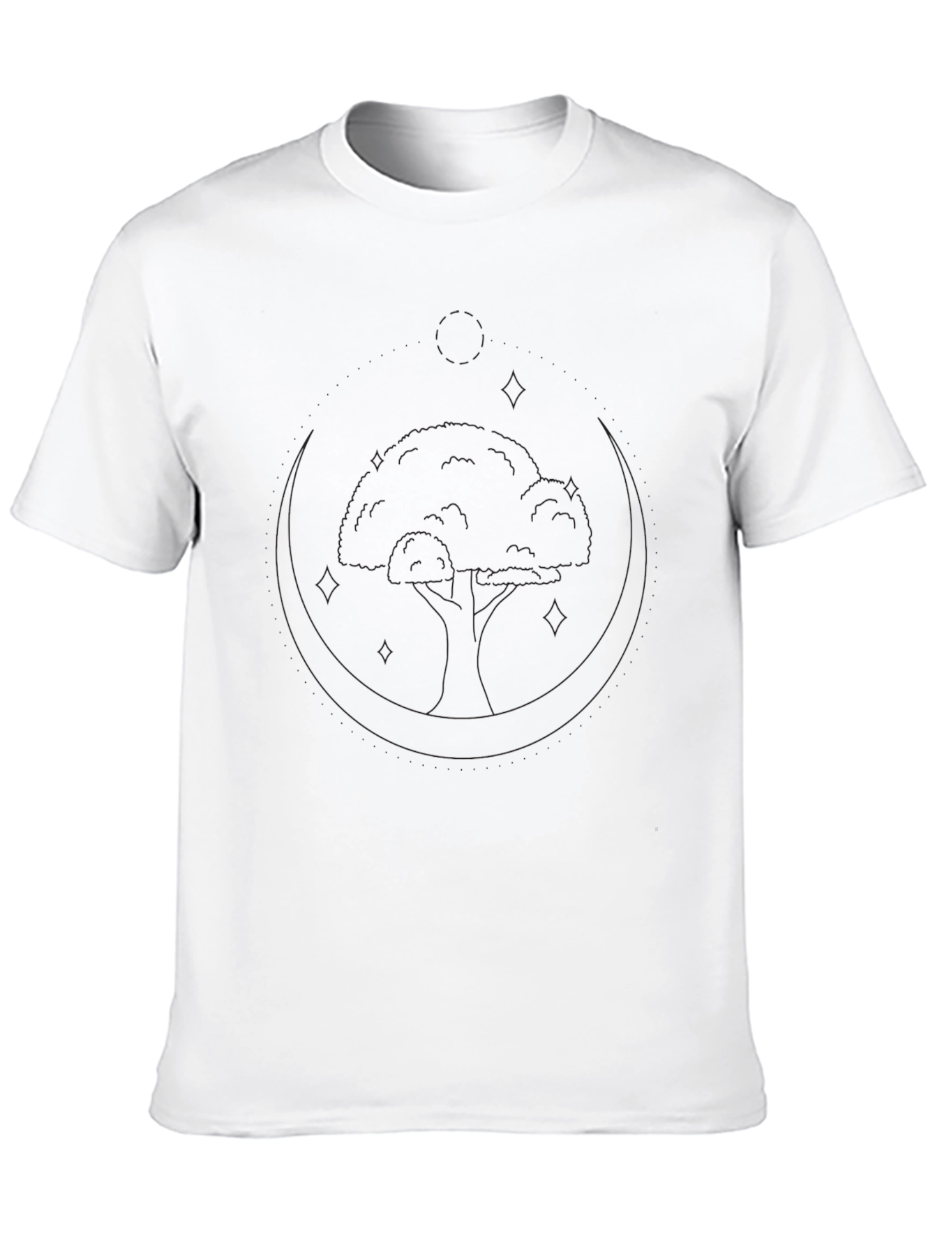 Mens Black Graphic Tee - Moonlit Mushroom