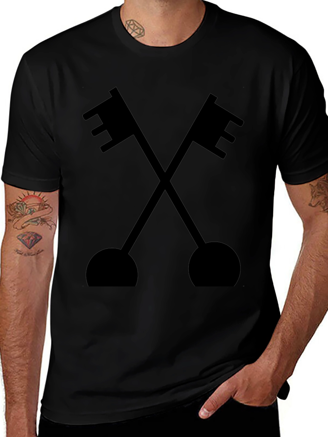 Crossed Keys Graphic Tee - Classic Black T-Shirt