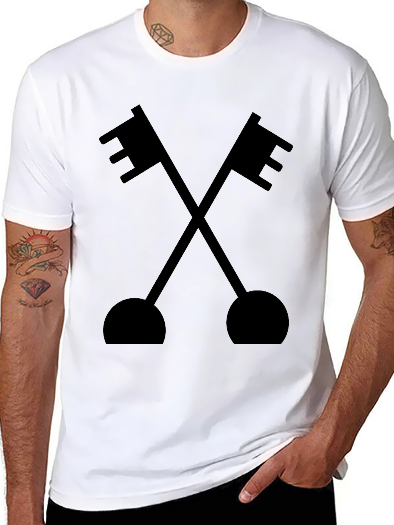 Crossed Keys Graphic Tee - Classic Black T-Shirt