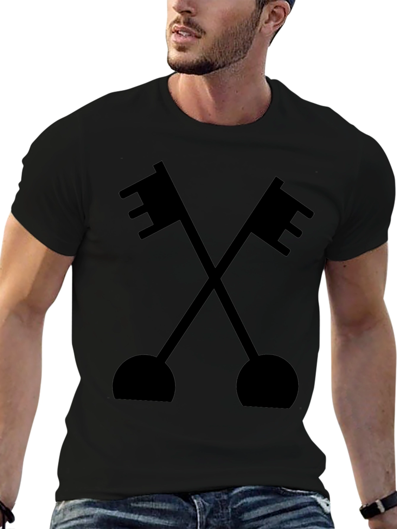 Crossed Keys Graphic Tee - Classic Black T-Shirt