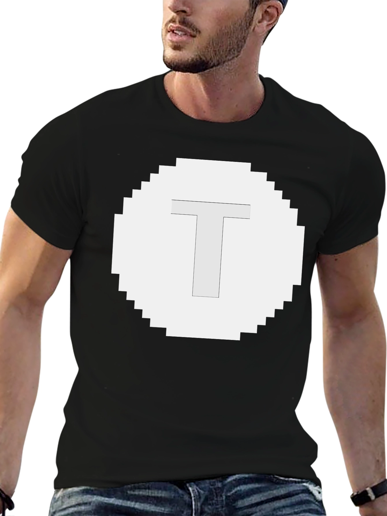 Pixel T Graphic Tee - Black Casual Shirt