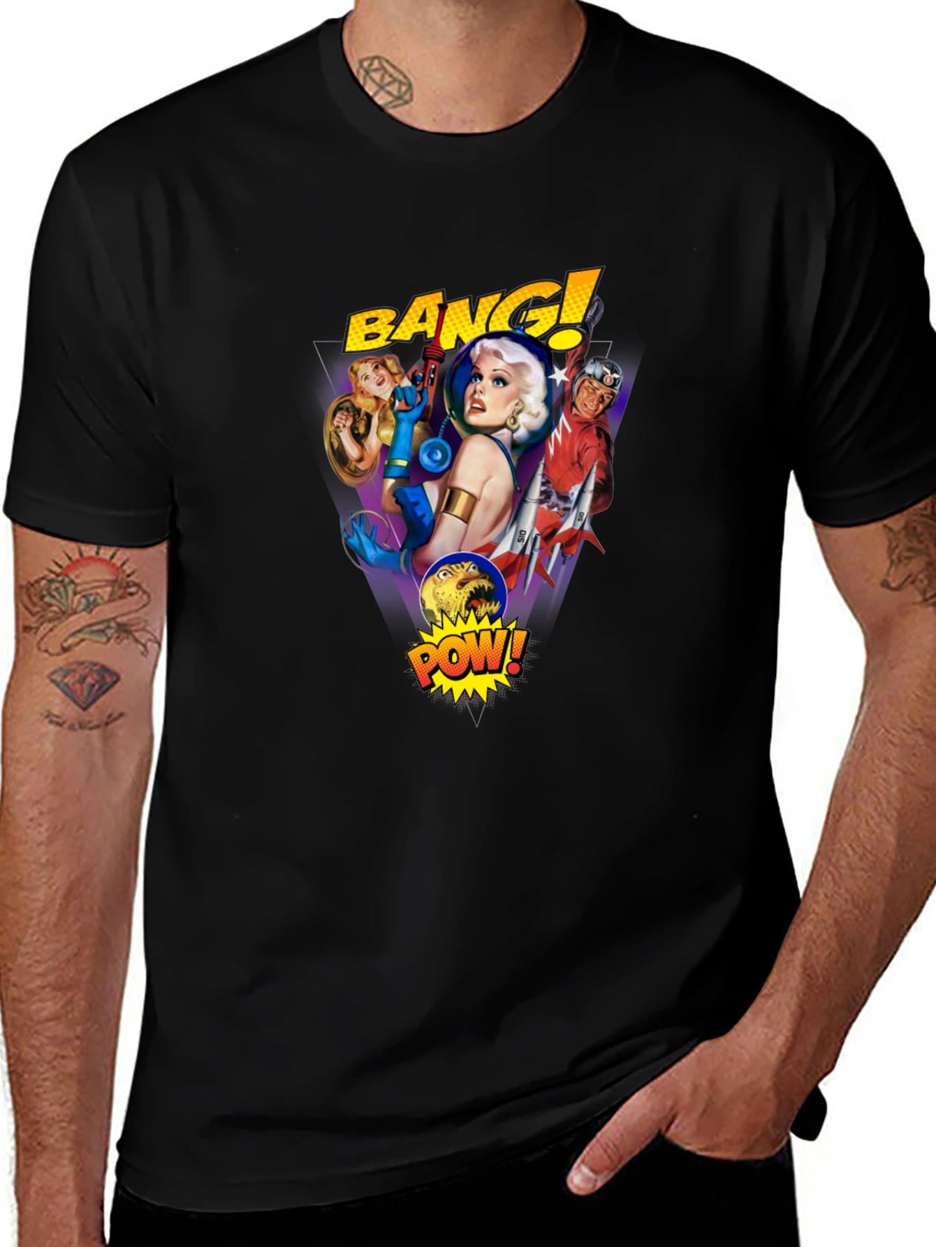 Retro Sci-Fi Comic T-Shirt - Bang! Pow!