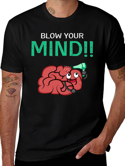 Blow Your Mind T-Shirt - Funny Brain Cartoon Tee