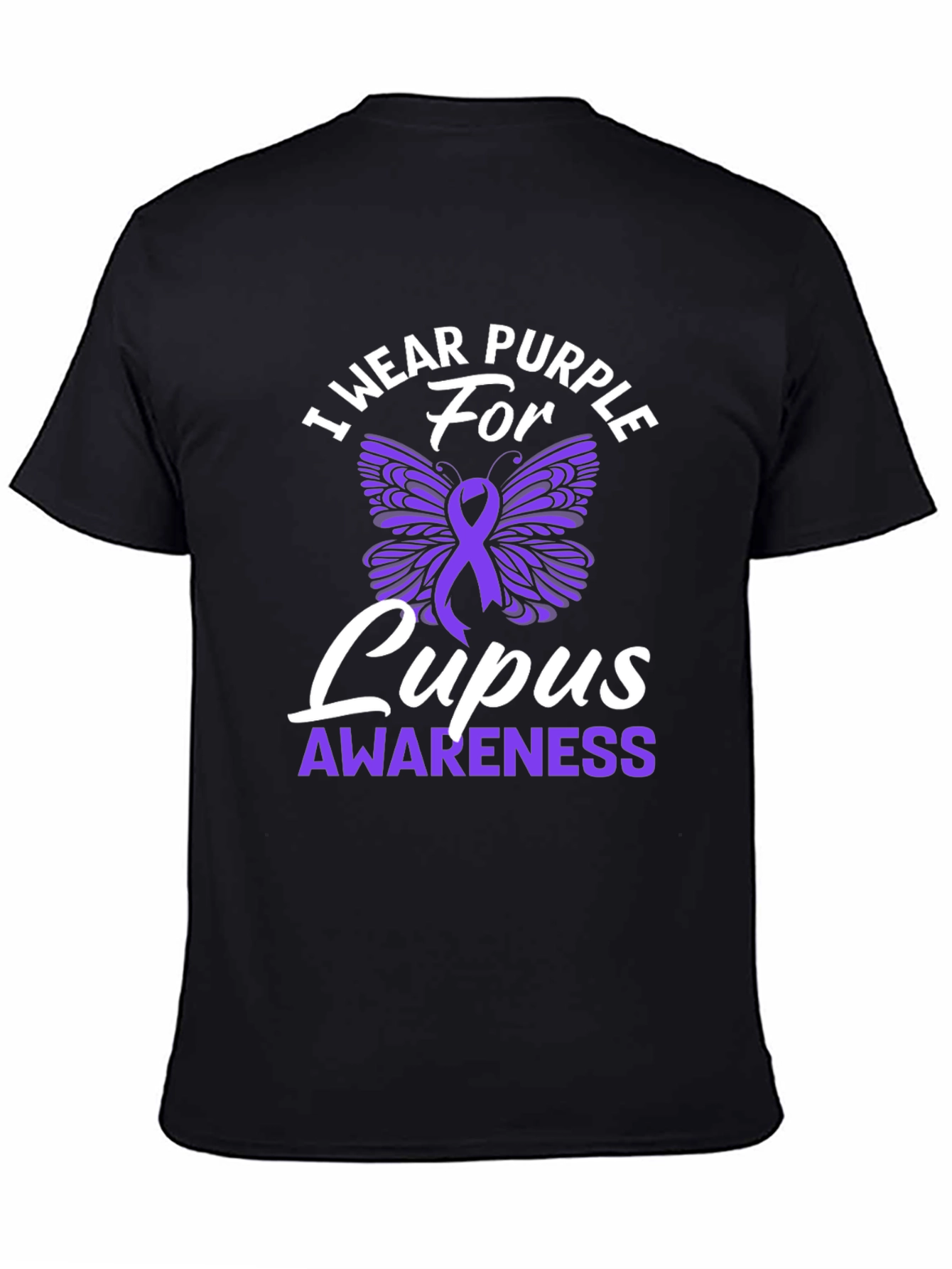 Purple Lupus Awareness Butterfly T-Shirt