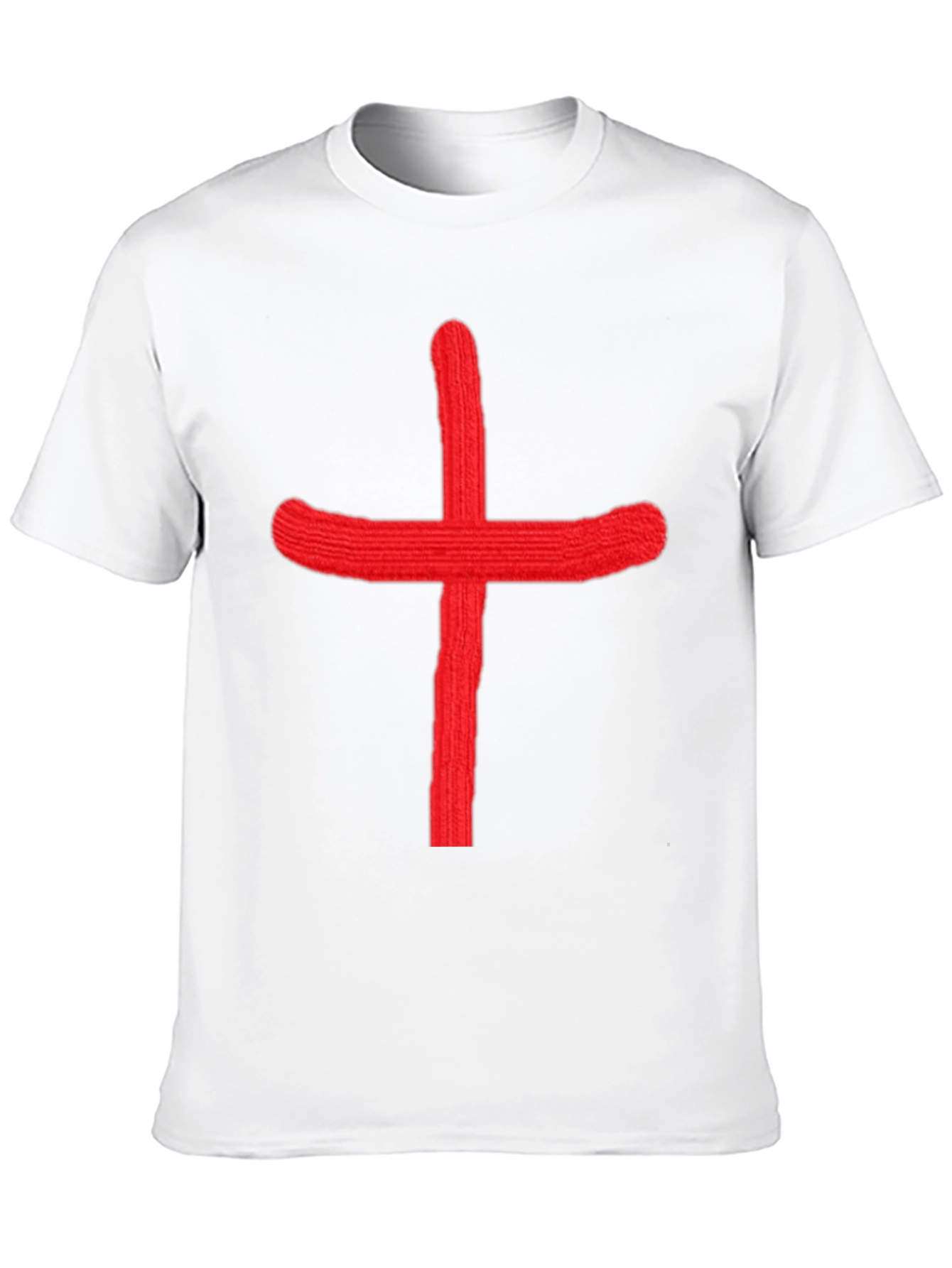 Bold Red Cross Graphic Black T-Shirt
