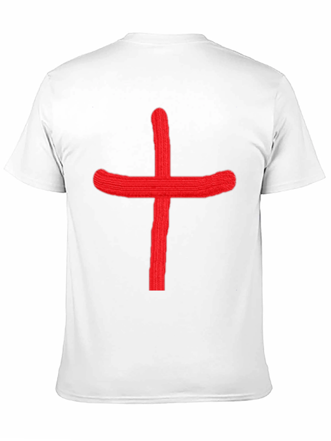 Bold Red Cross Graphic Black T-Shirt