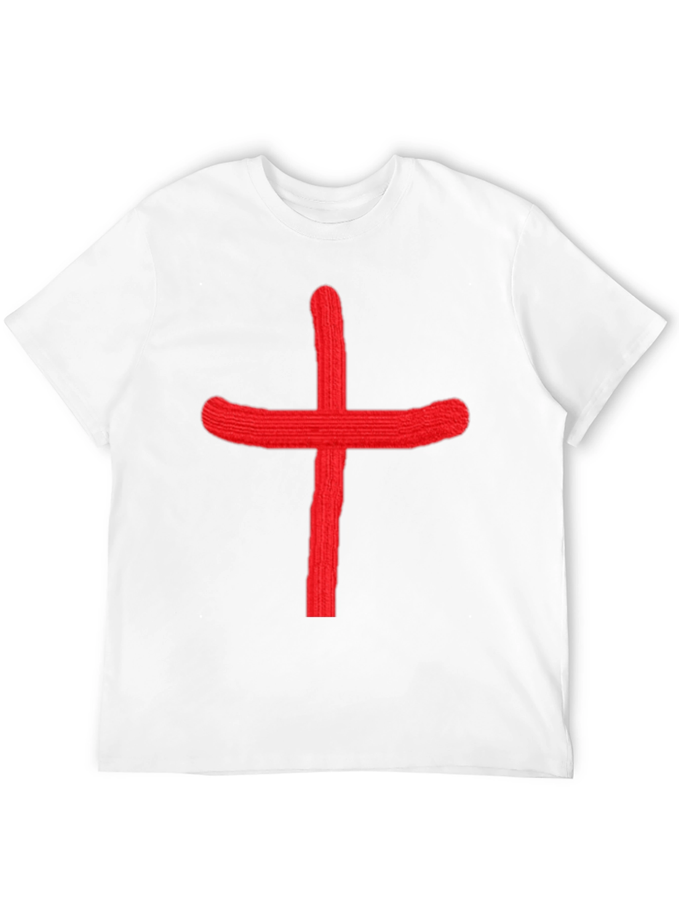 Bold Red Cross Graphic Black T-Shirt