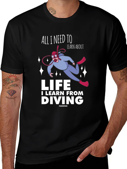 Diving Life Graphic T-Shirt - Unisex Black Tee