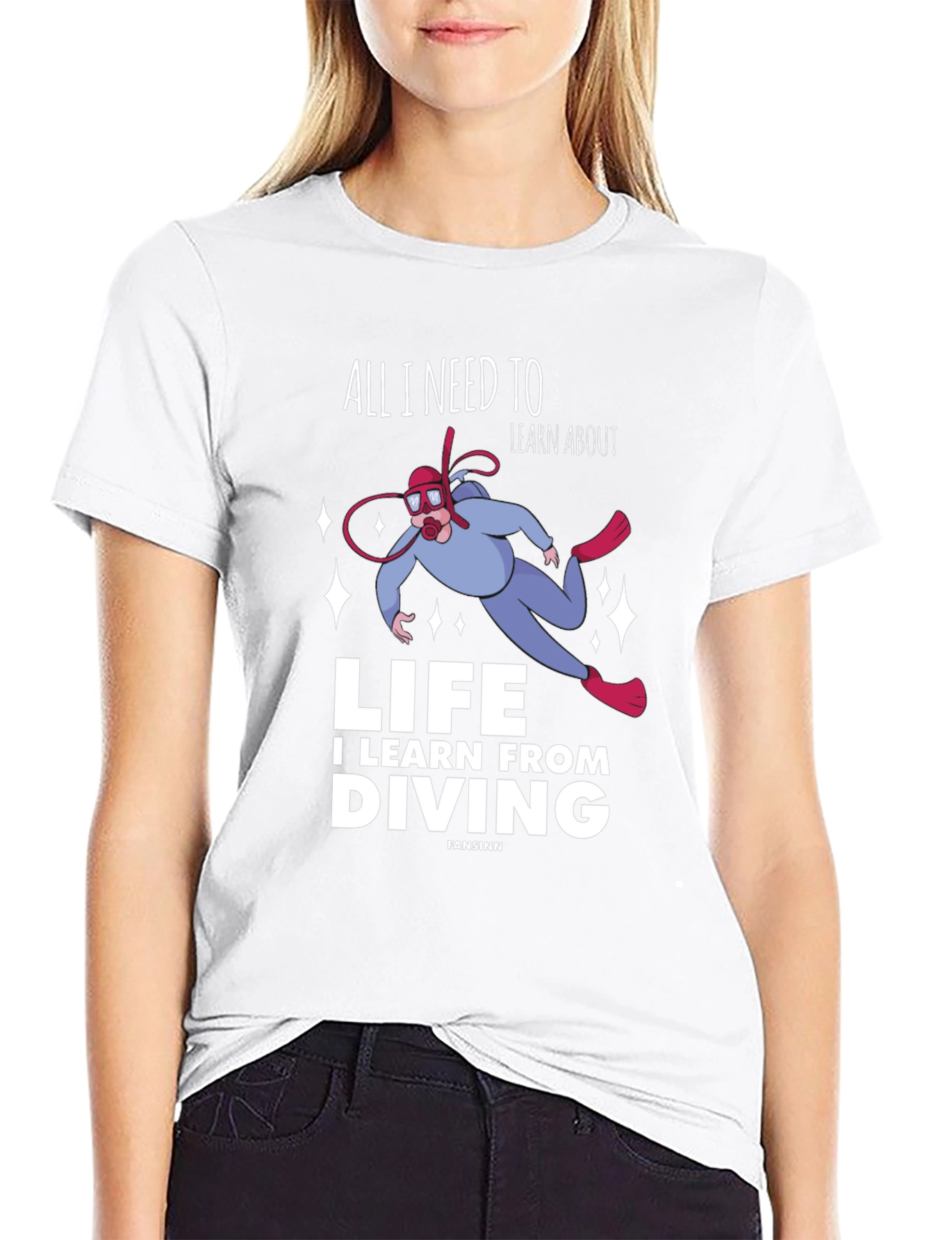 Diving Life Graphic T-Shirt - Unisex Black Tee