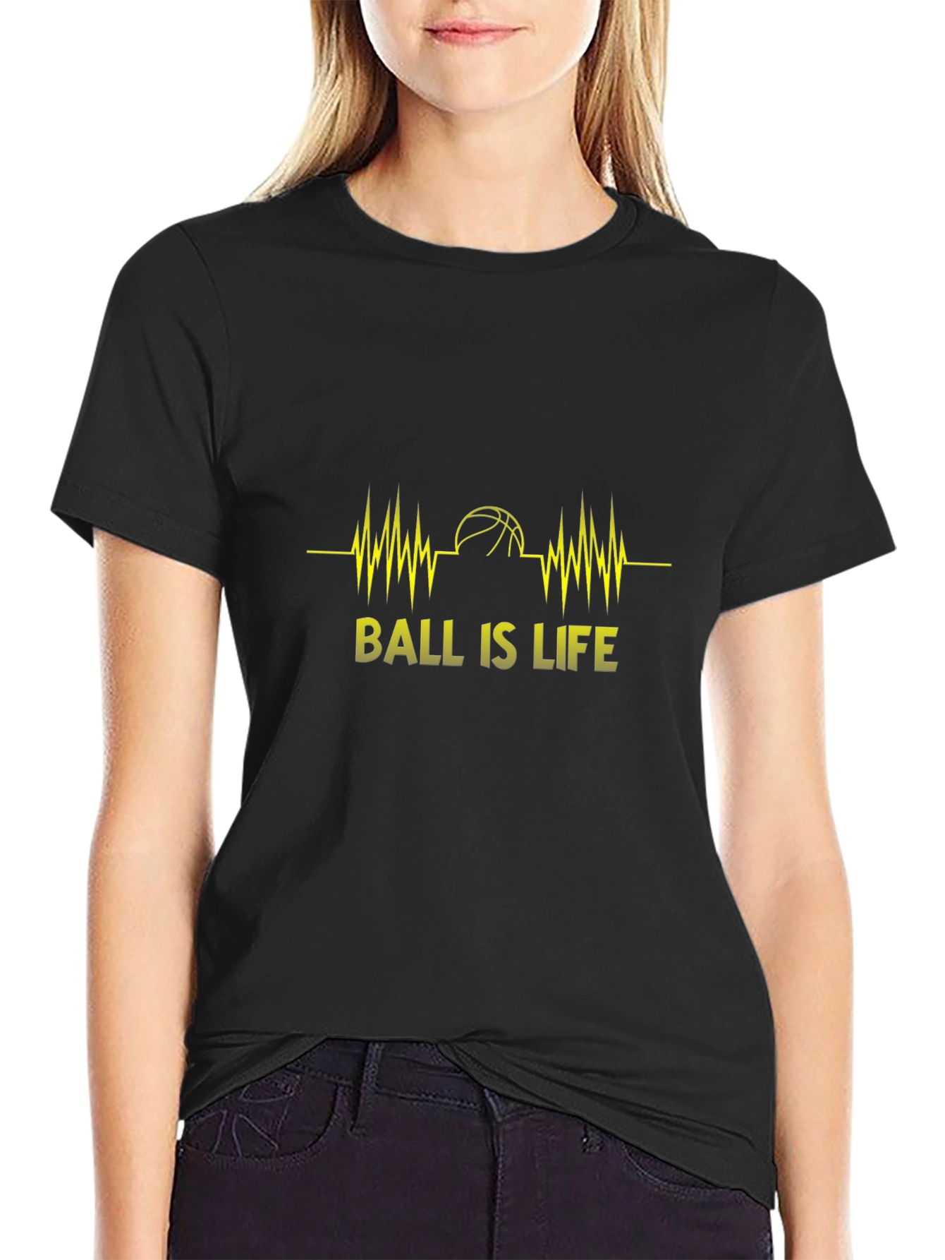 Ball is Life Graphic Tee - Black Cotton T-Shirt