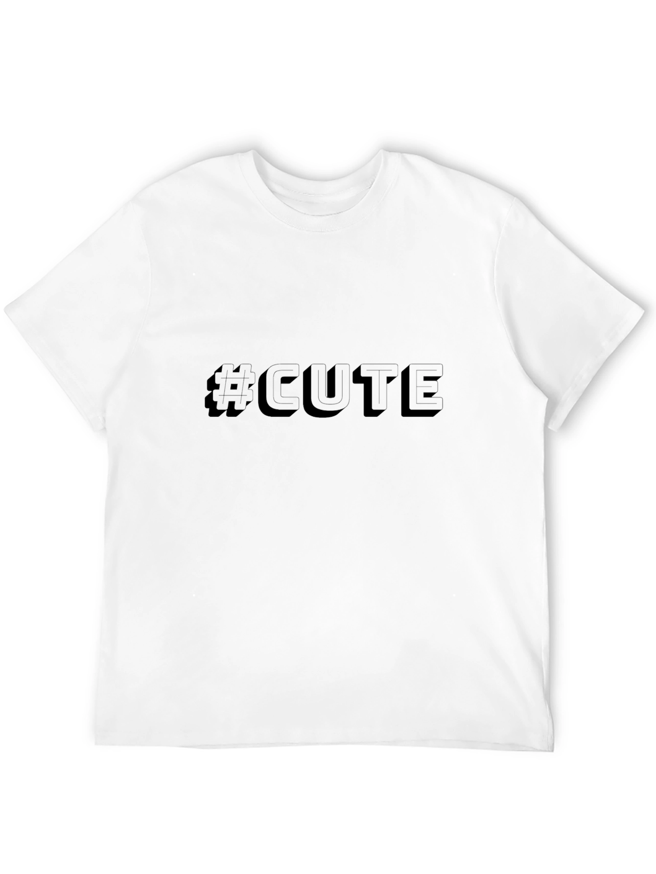 #CUTE Black Graphic T-Shirt - Casual Style