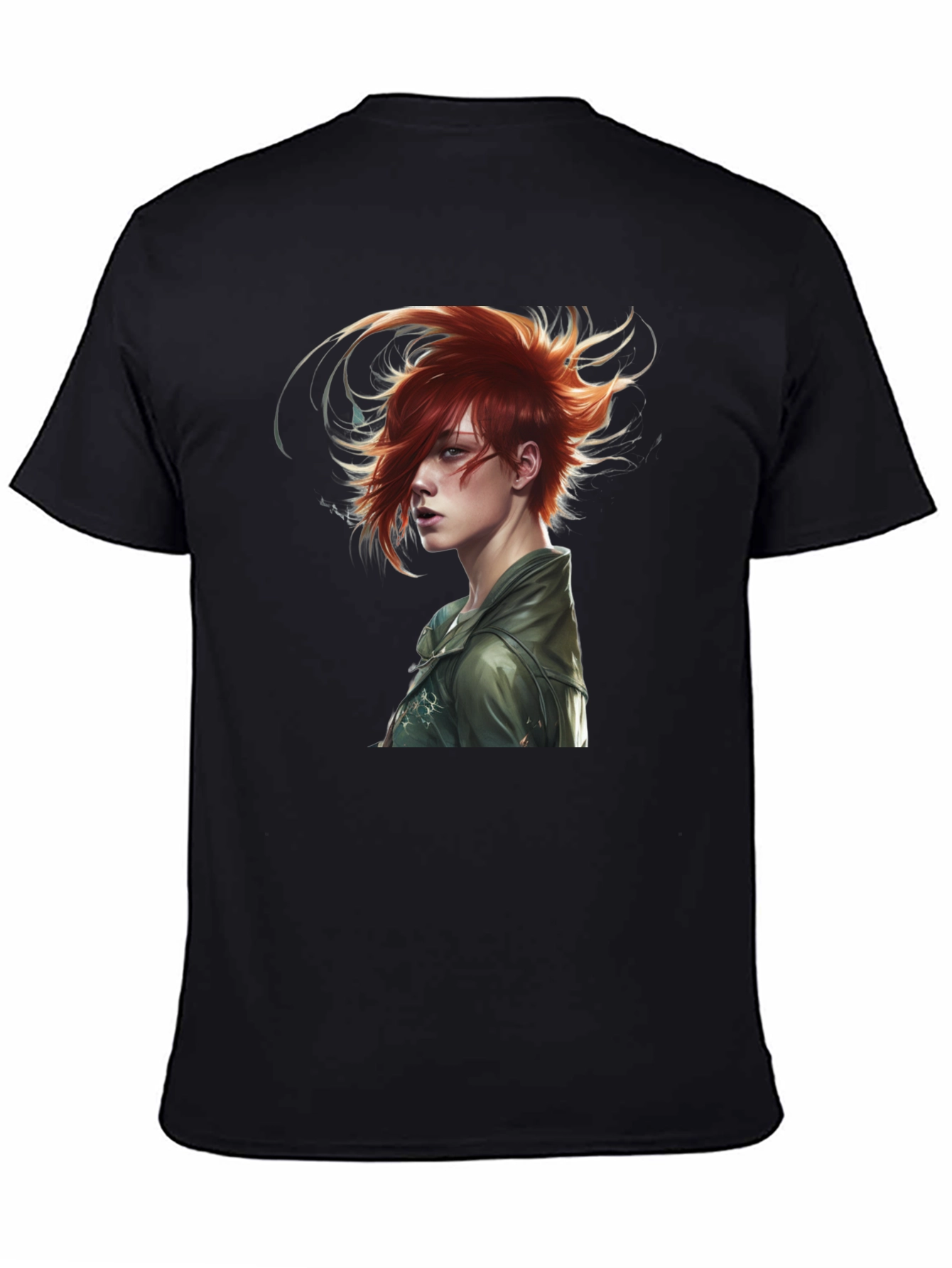 Edgy Anime Character Black T-Shirt
