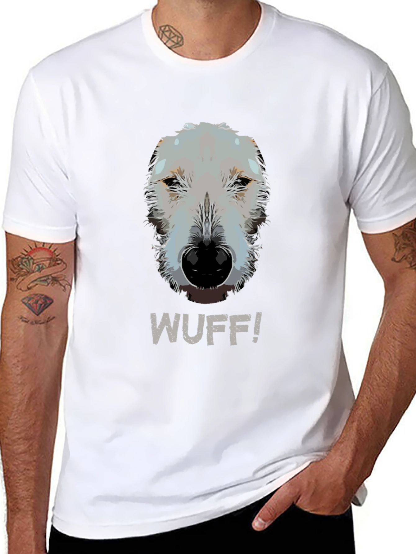 WUFF! Dog Graphic Tee - Casual Black T-Shirt
