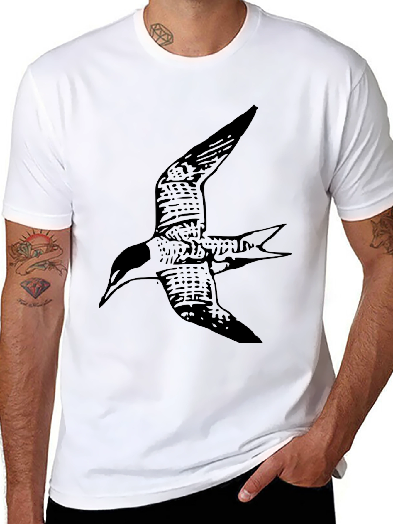 Black Bird Graphic Tee - Casual Style