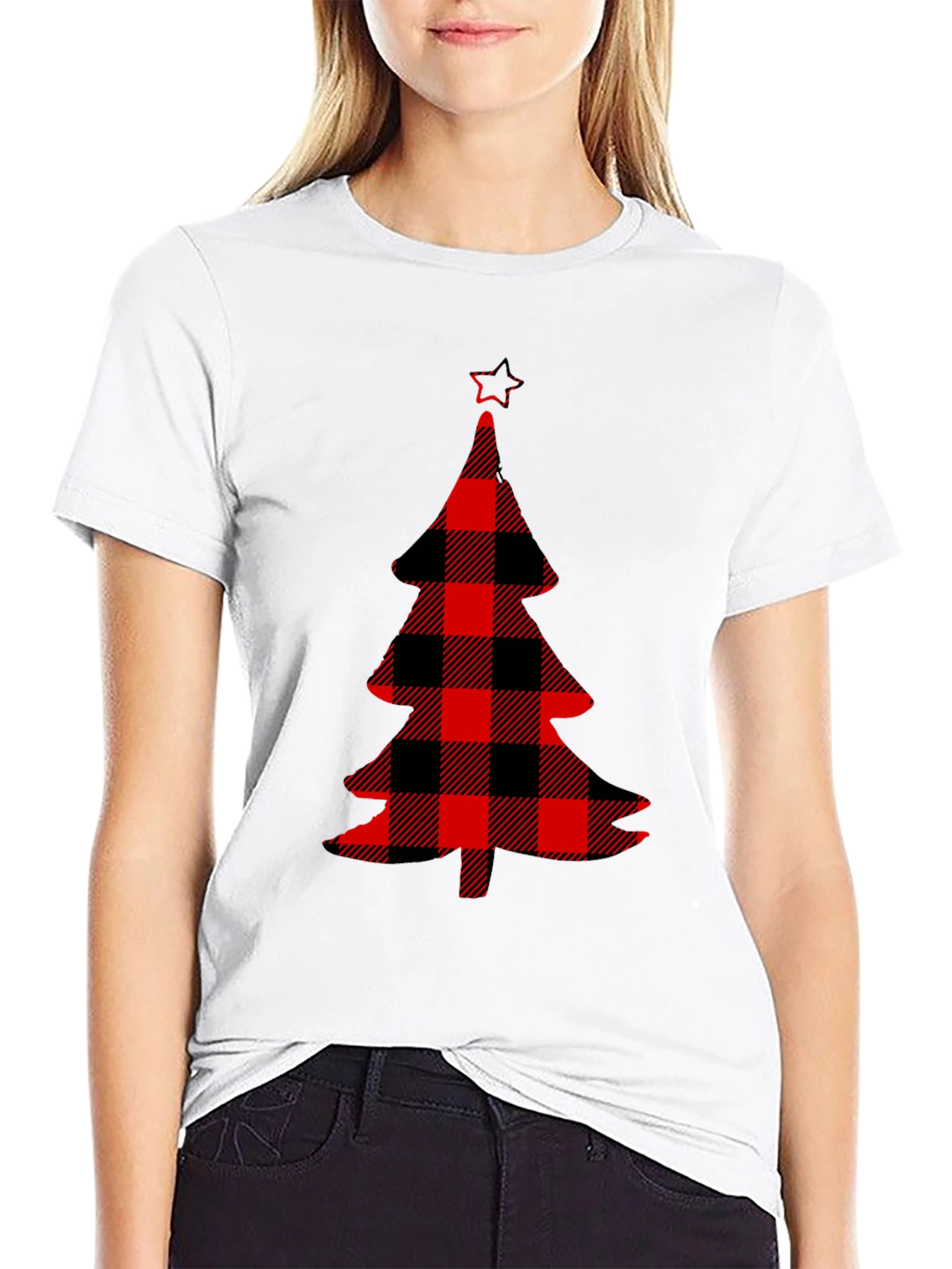 Buffalo Plaid Christmas Tree Graphic Tee