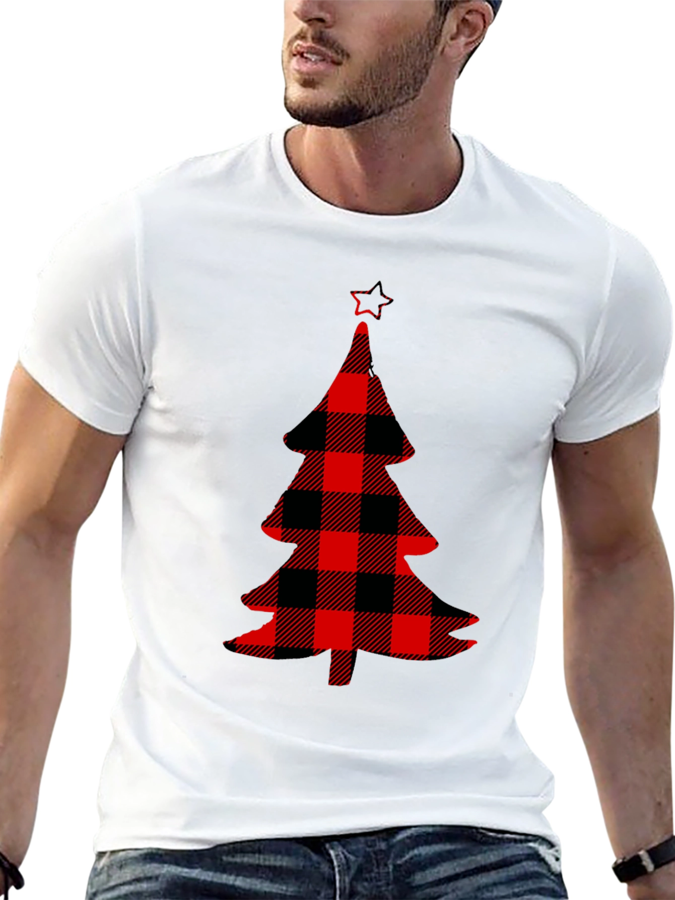 Buffalo Plaid Christmas Tree Graphic Tee