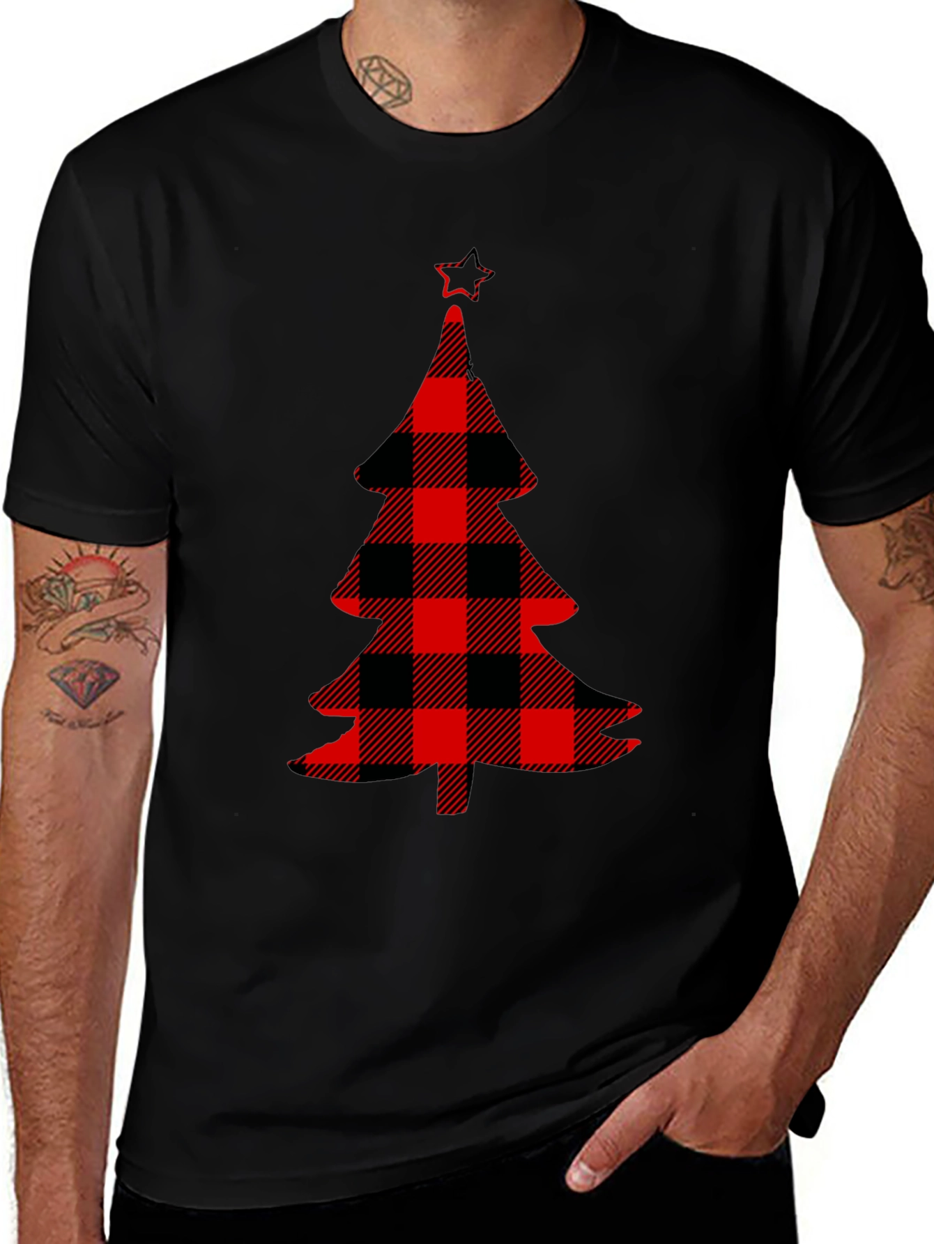 Buffalo Plaid Christmas Tree Graphic Tee