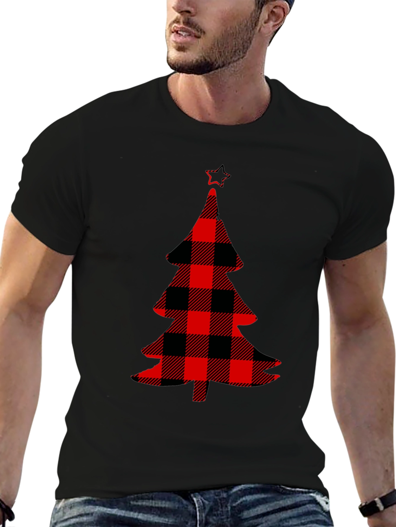 Buffalo Plaid Christmas Tree Graphic Tee