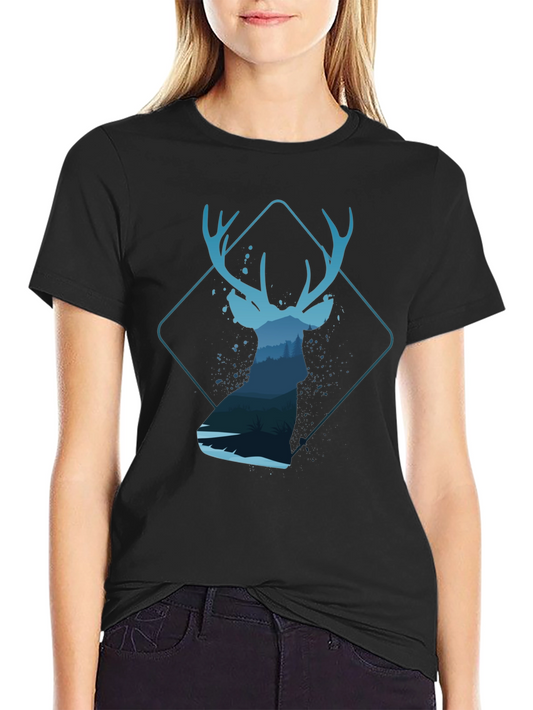 Deer Silhouette Graphic T-Shirt