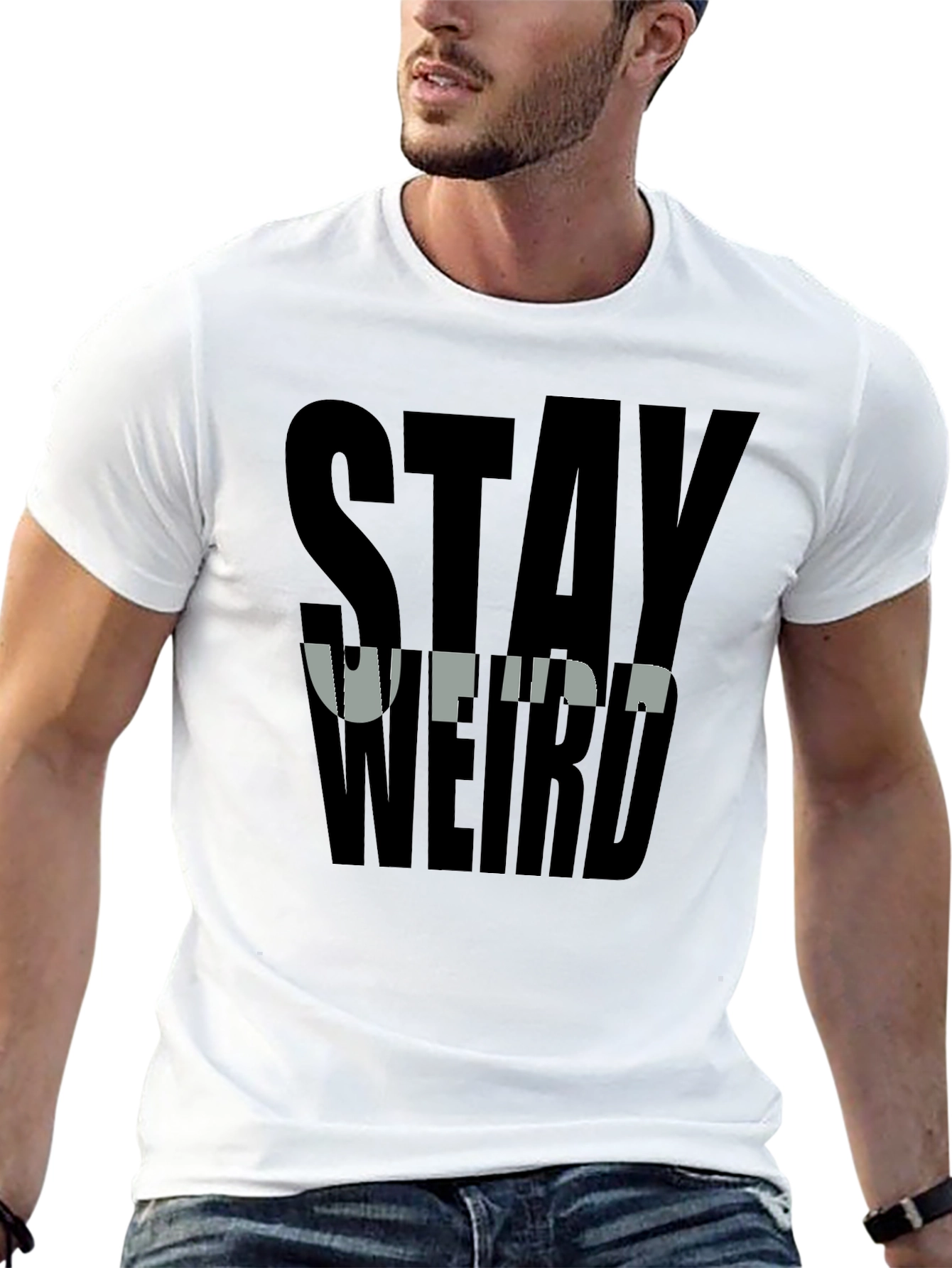 Stay Weird Graphic Tee - Bold Black T-Shirt