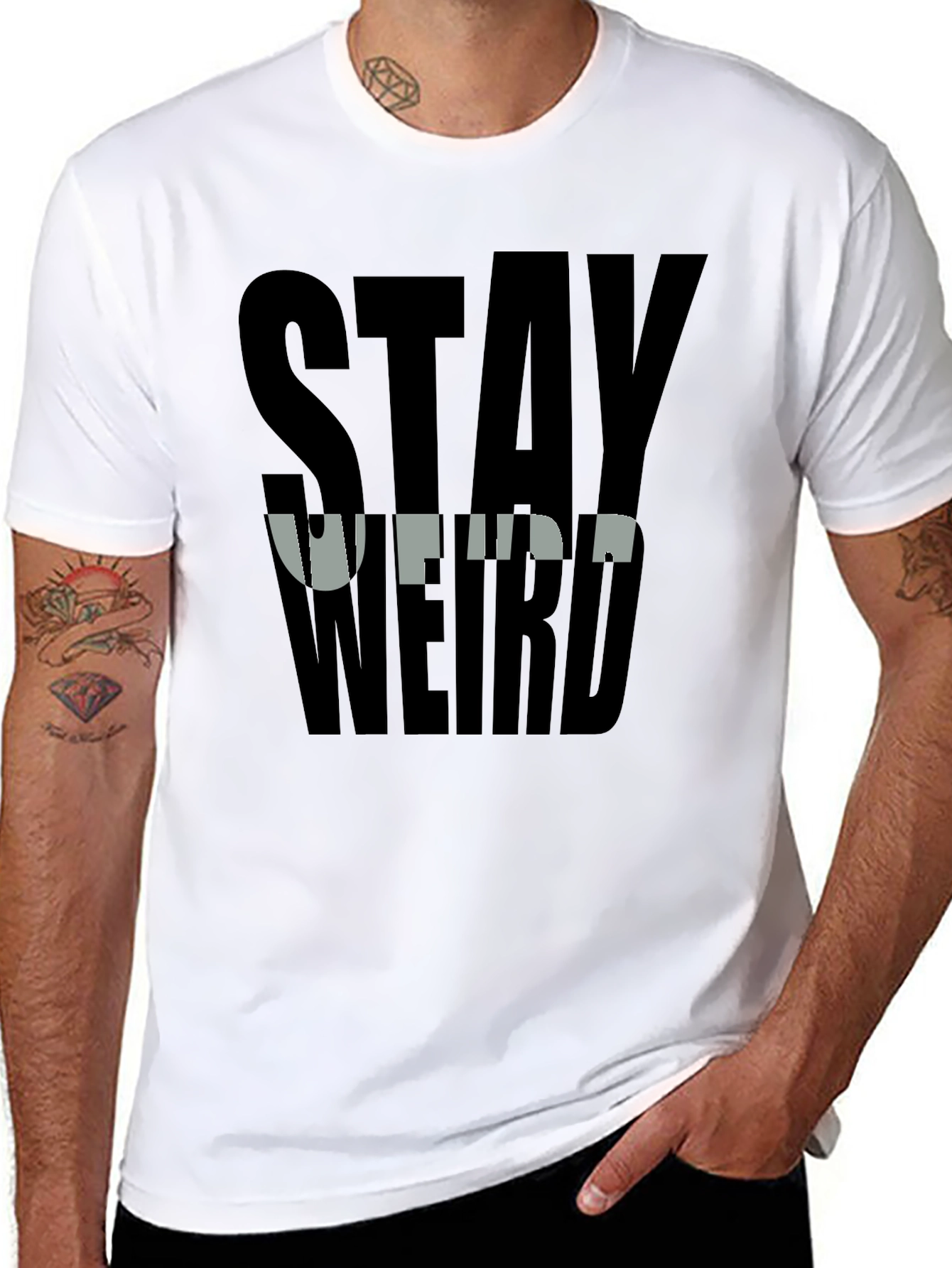 Stay Weird Graphic Tee - Bold Black T-Shirt
