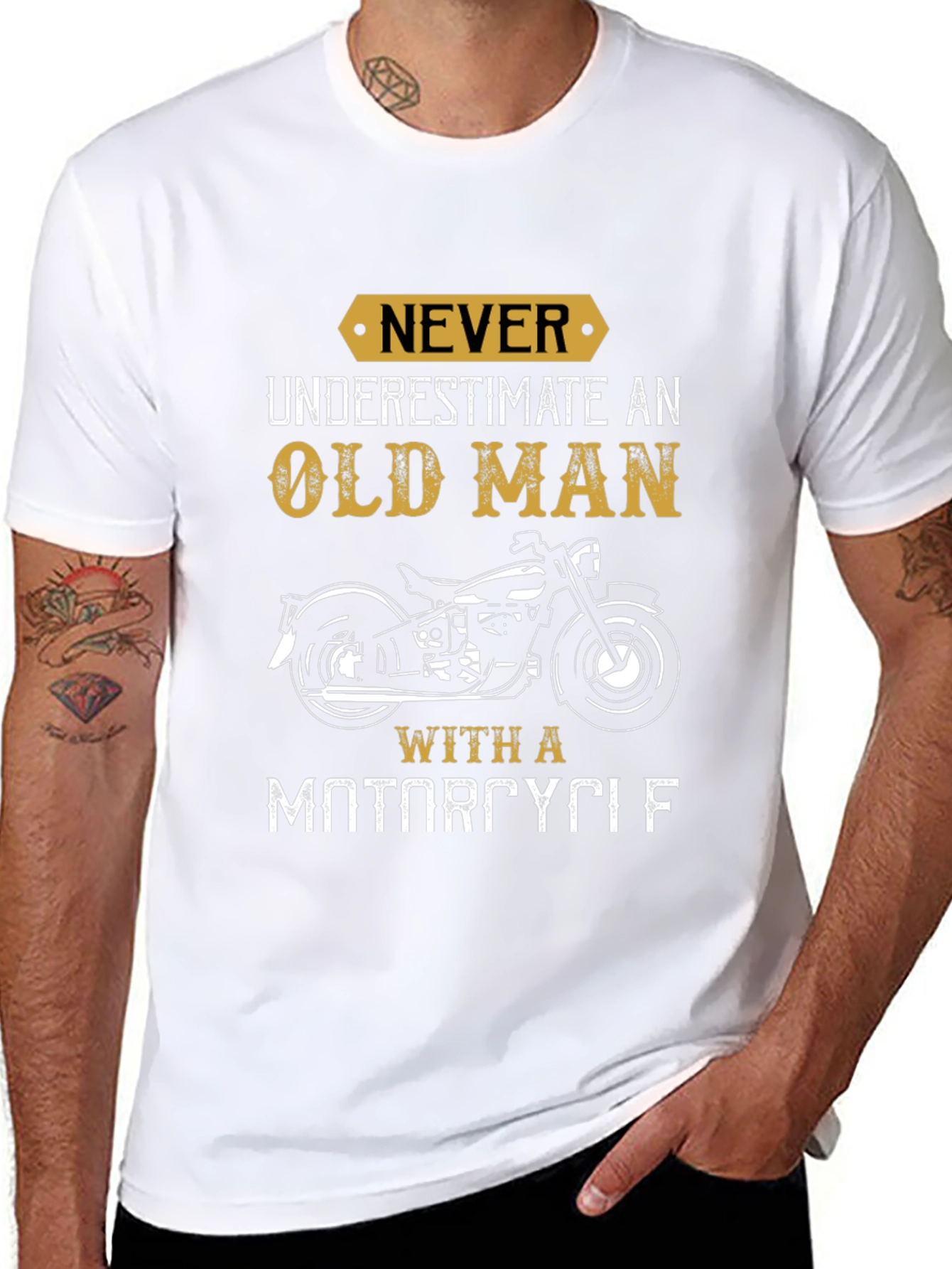 Old Man Motorcycle T-Shirt: Never Underestimate