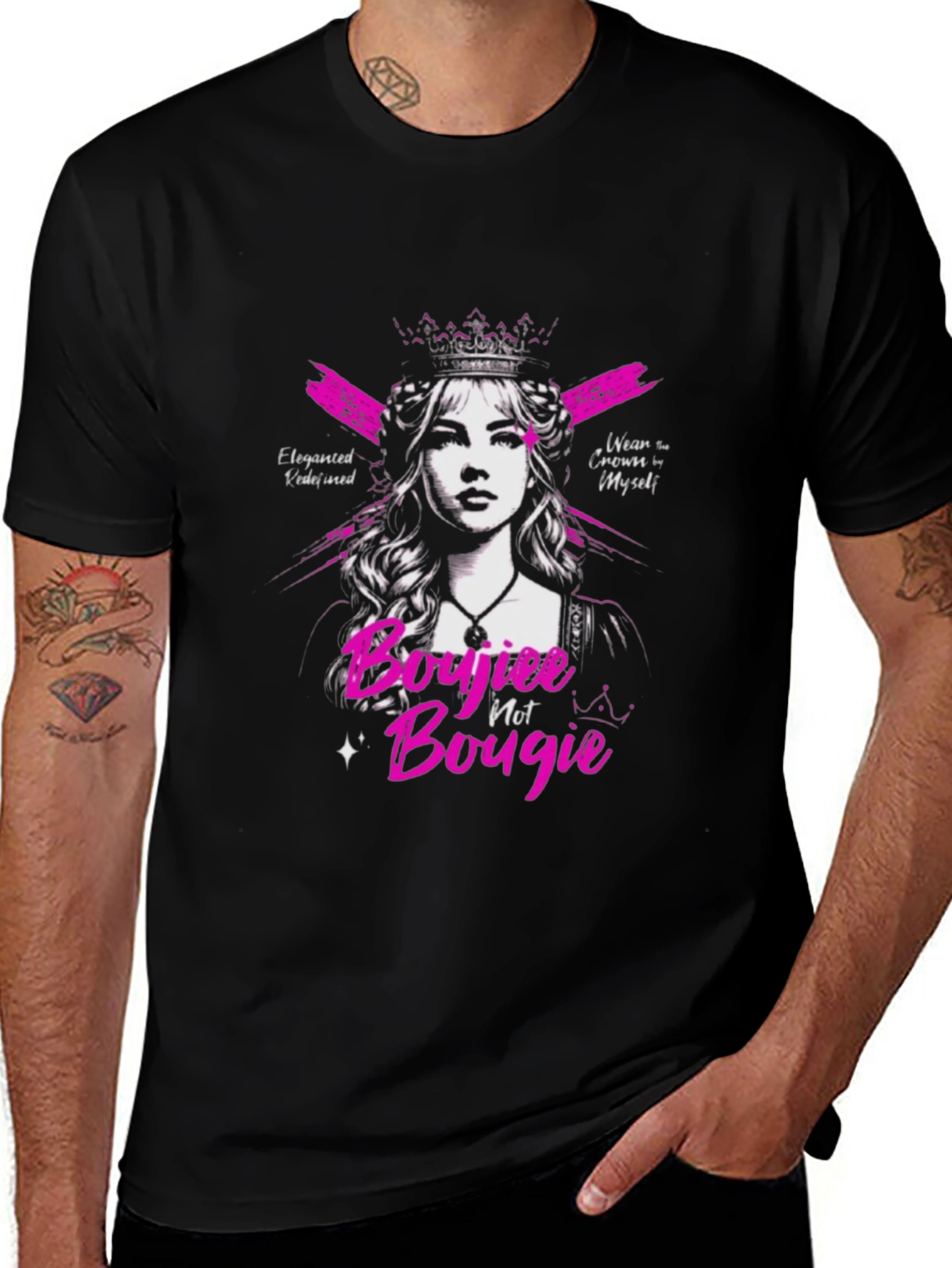 Sassy Boujiee Not Bougie Black Graphic Tee