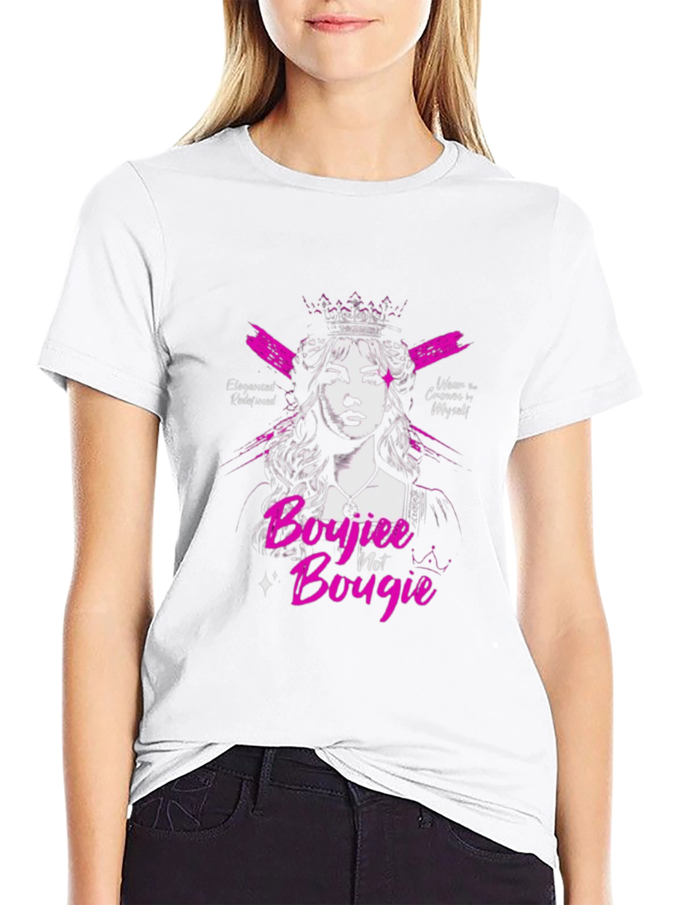 Sassy Boujiee Not Bougie Black Graphic Tee