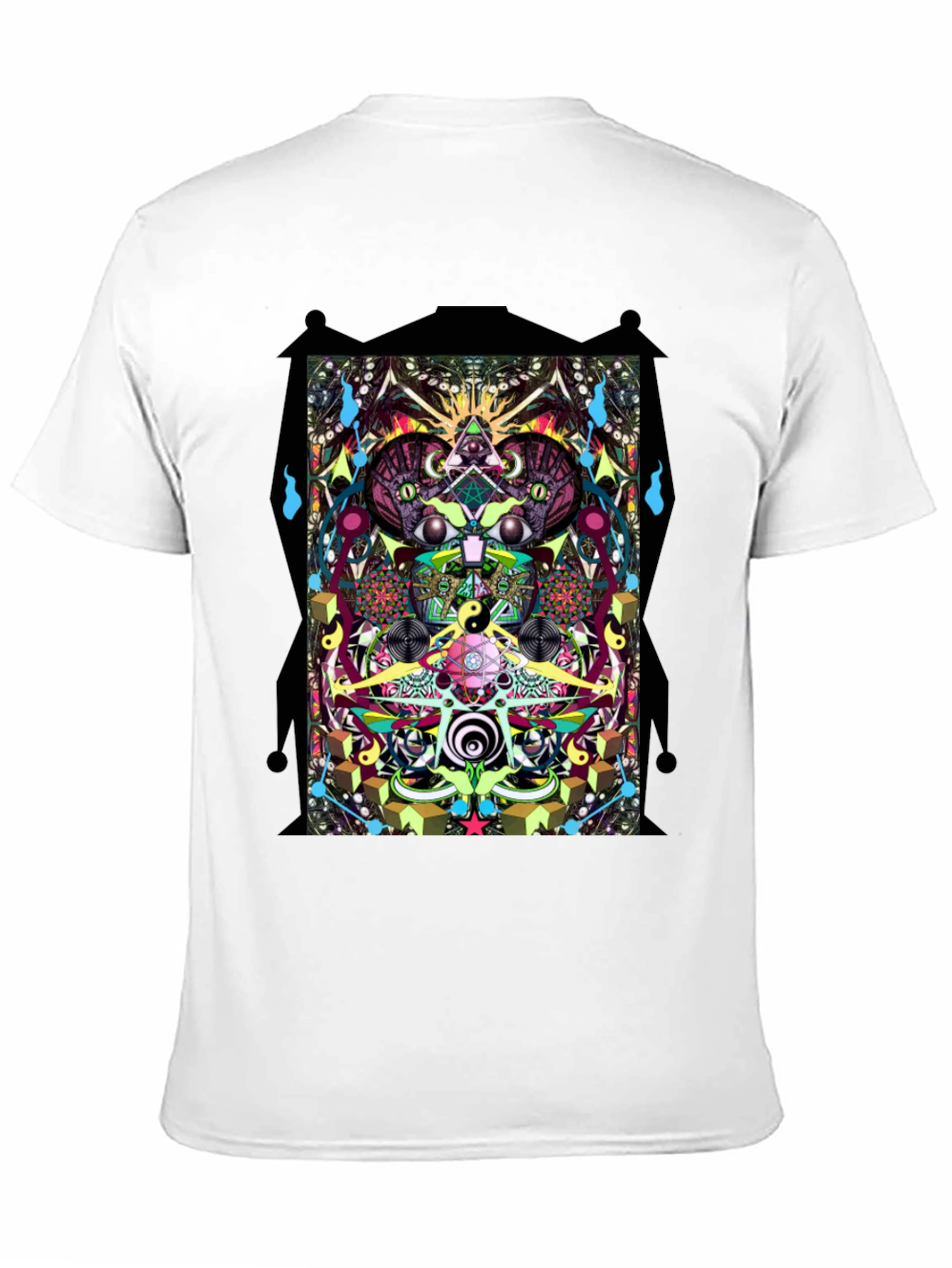 Psychedelic Graphic Print Black T-Shirt