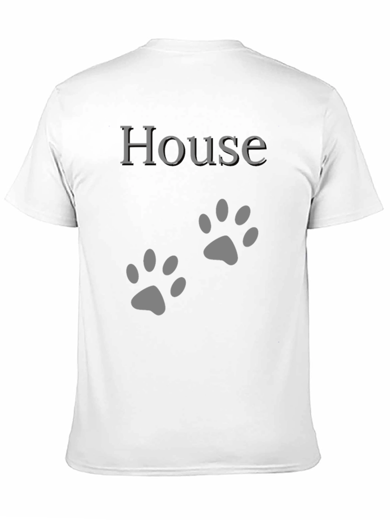 House Paw Print Graphic T-Shirt - Black