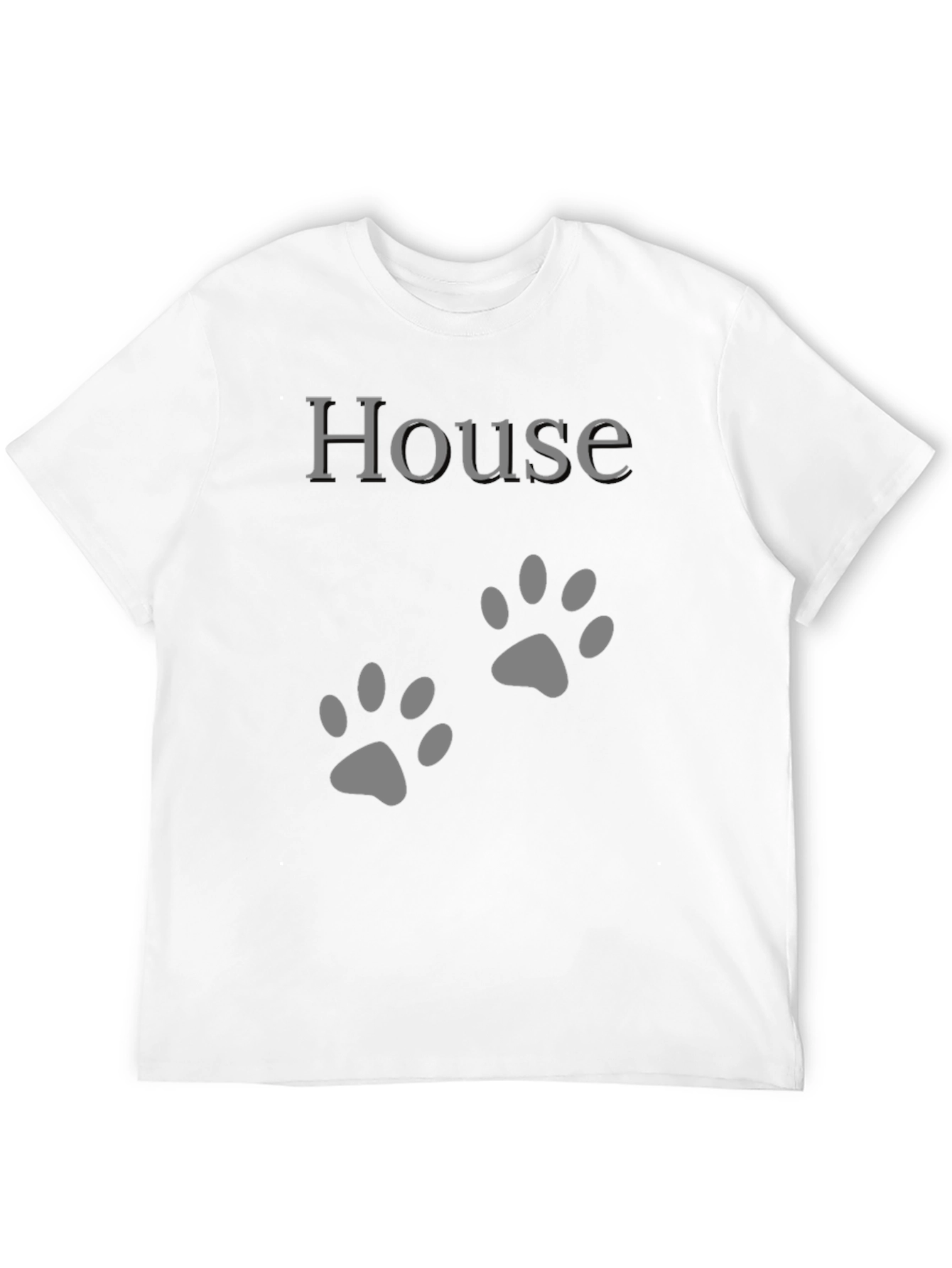 House Paw Print Graphic T-Shirt - Black