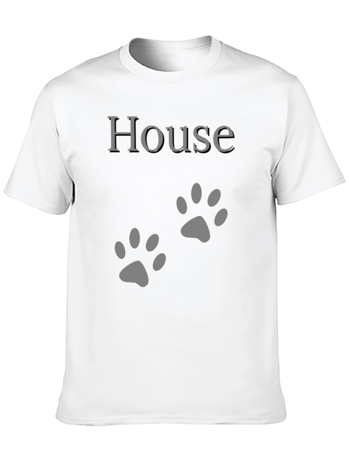 House Paw Print Graphic T-Shirt - Black