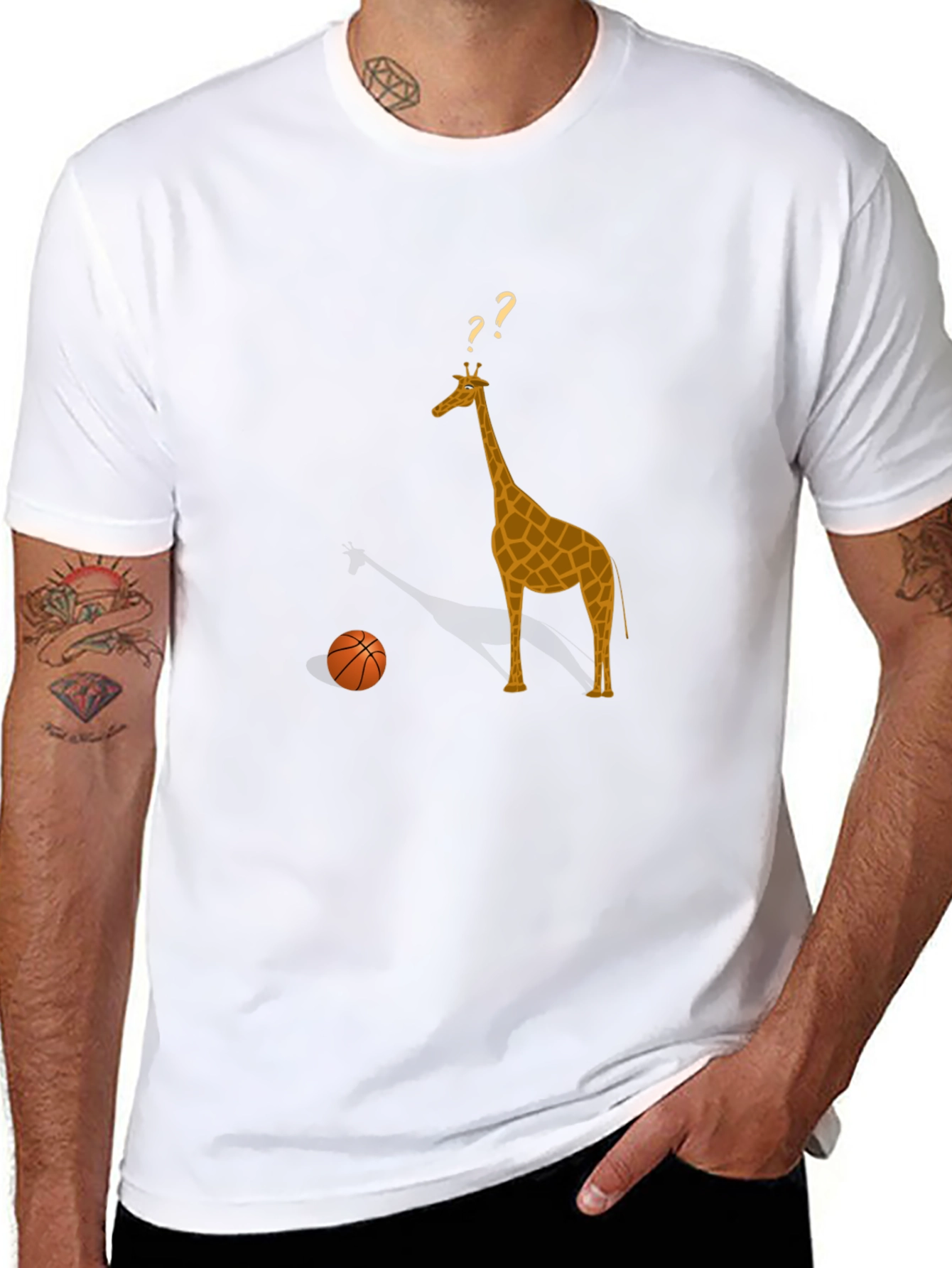 Giraffe & Basketball Graphic Tee - Curious Style