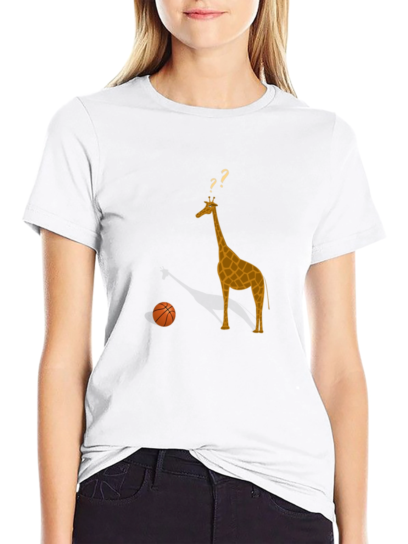 Giraffe & Basketball Graphic Tee - Curious Style