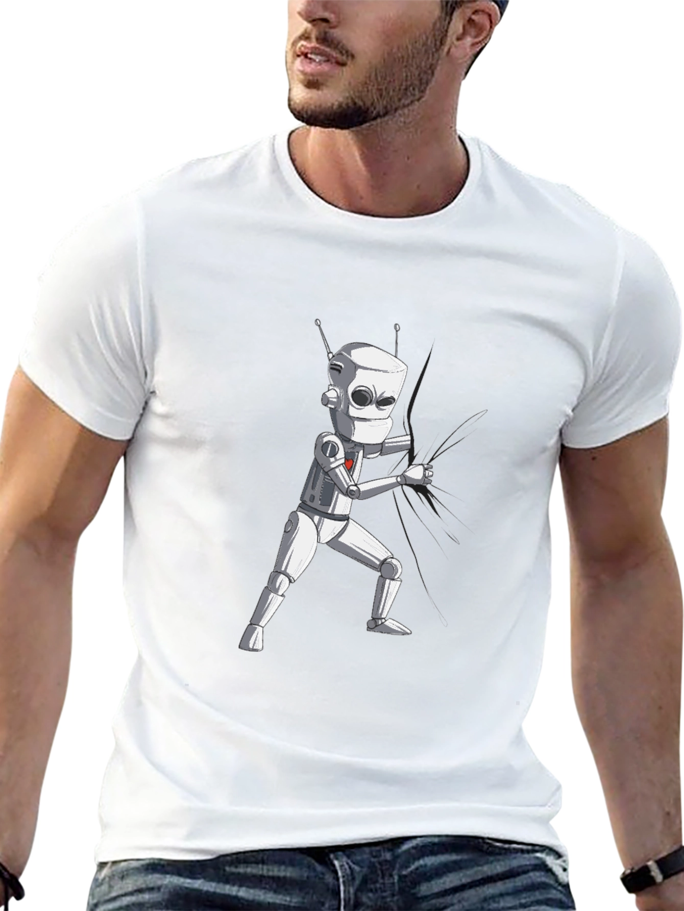 Robot Graphic Black T-Shirt