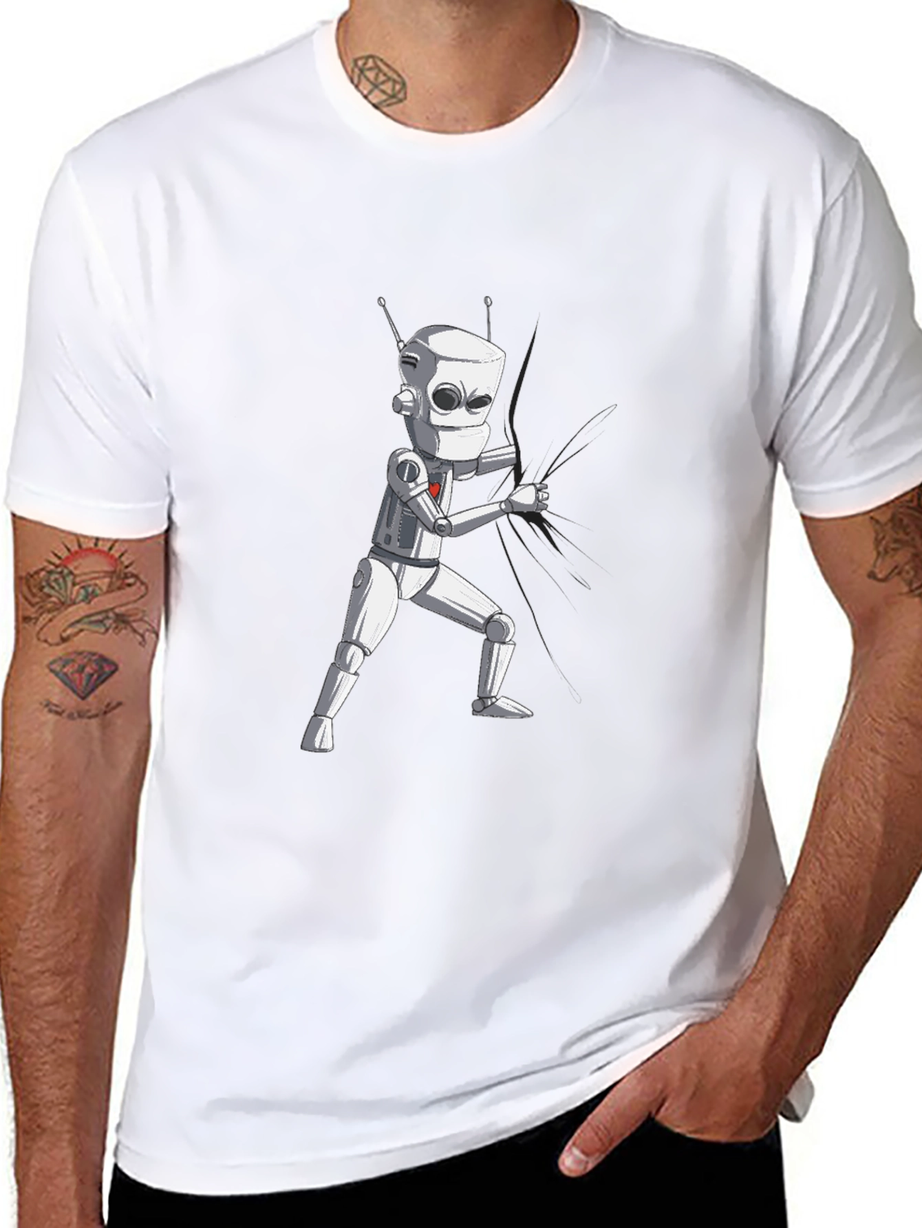 Robot Graphic Black T-Shirt