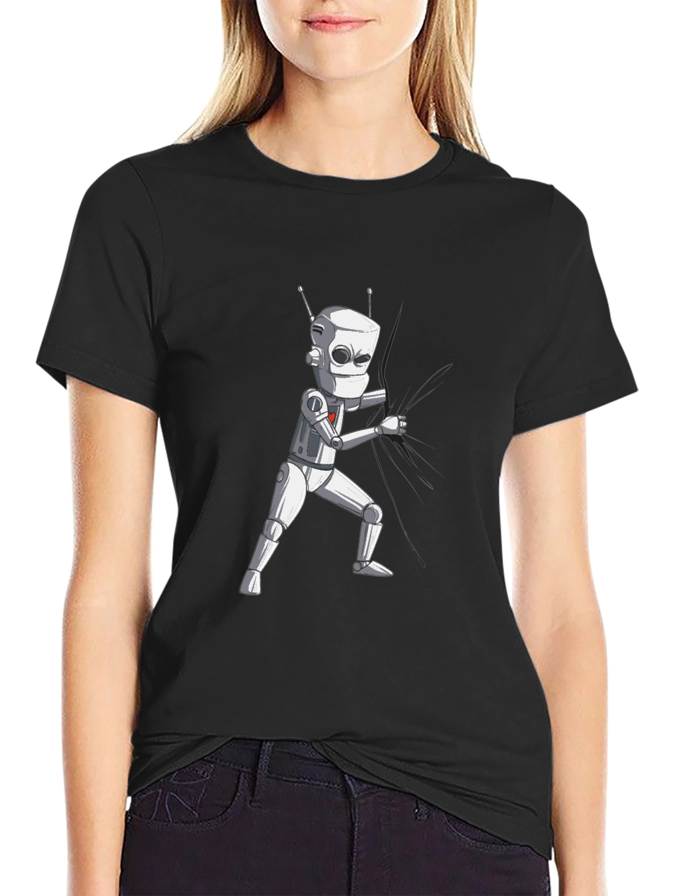 Robot Graphic Black T-Shirt