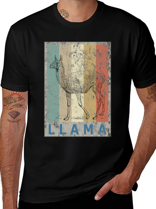 Retro Llama Graphic T-Shirt - Vintage Style Tee