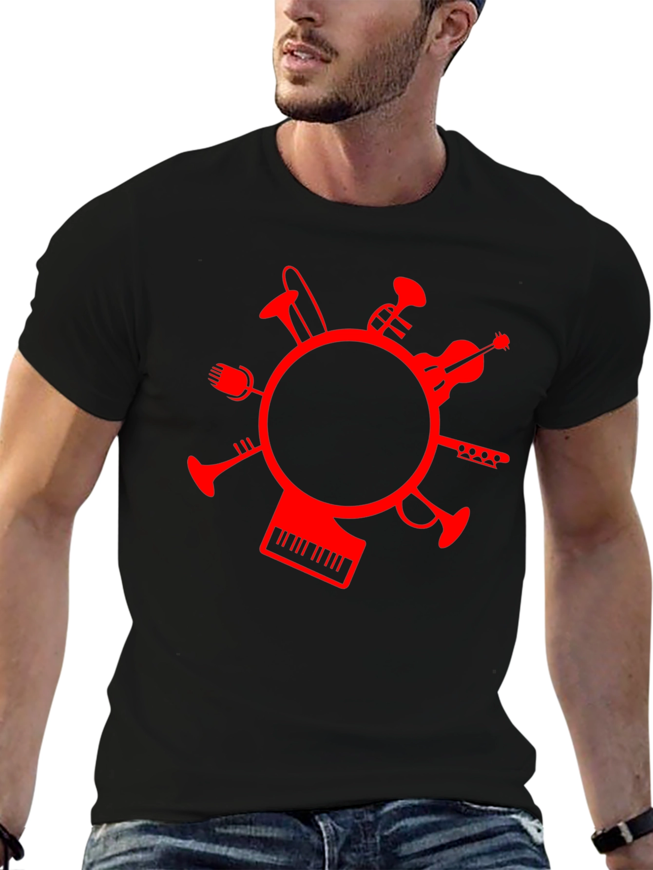 Musical Instrument Circle Graphic T-Shirt